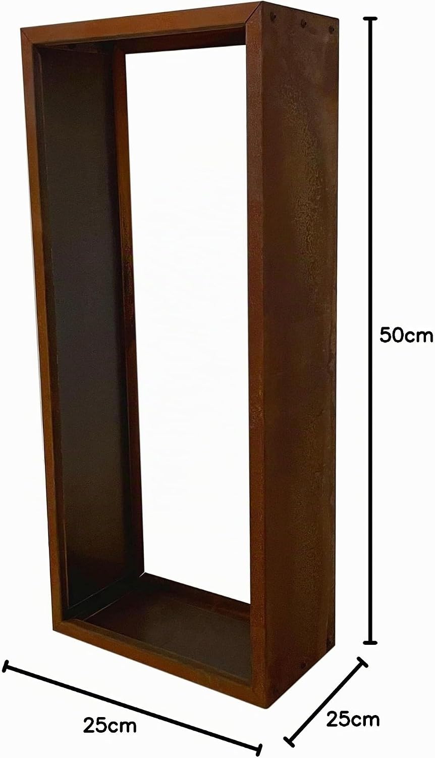 ESTEXO Kaminholzregal Brennholzregal Edelrost Feuerholzregal Rost Cortenstahl Holzregal Ablage Kamin