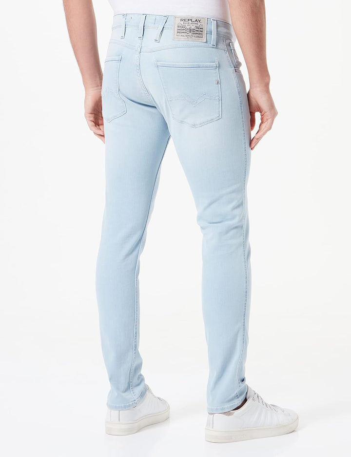 Replay Herren Anbass Powerstretch Denim Jeans 30W / 34L 11 Super Light Blue, 30W / 34L 11 Super Ligh