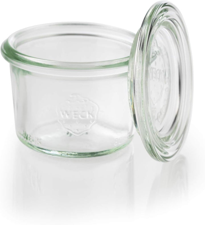 APS 12 Original WECK Gläser 80 ml mit Deckel, Ø 6 cm, H: 5,5 cm, Mini-Sturzform mit Glasdeckel, Einm