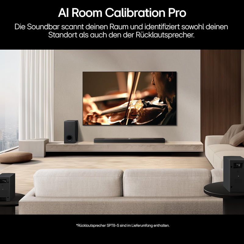 LG DS80TR 5.1.3 Dolby Atmos Soundbar (580W) mit kabellosem Subwoofer & Rücklautsprechern (Wow Cast,