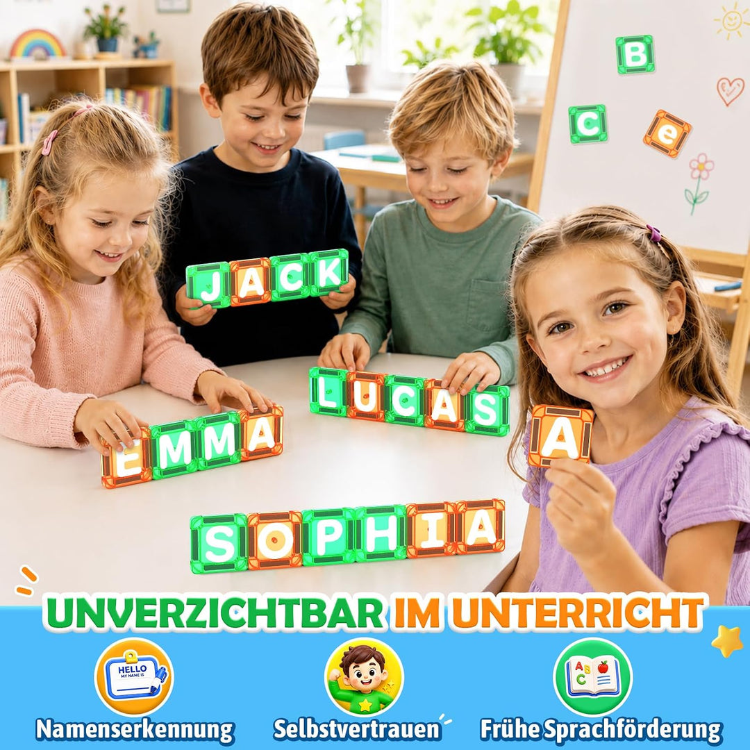 Soyee Magnetbausteine Englisches Alphabet | Magnetische Buchstaben, 56 Doppelseitige Gross- &amp; Kleinb