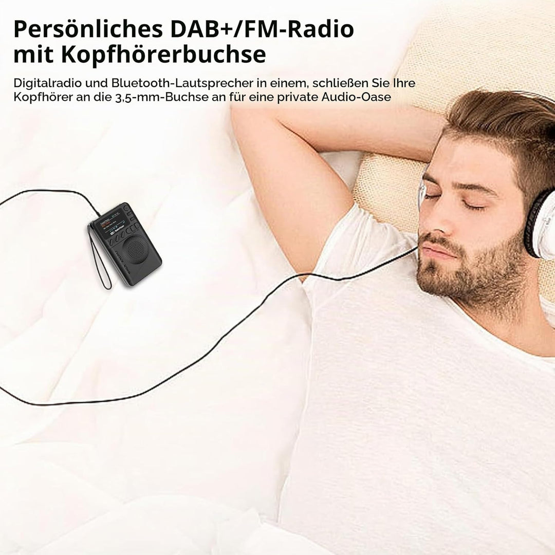Pocket DAB Radio Tragbares, Persönliches FM/DAB+ Digitalradio mit Bluetooth-Lautsprecher Farbdisplay