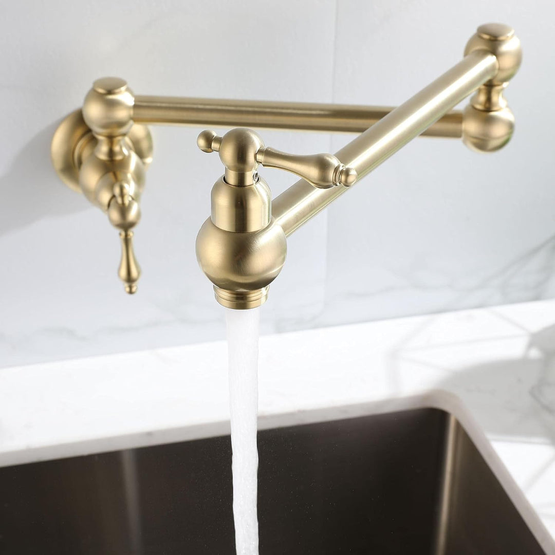 HomeLava Klassisch Faltbar Wasserhahn Küche Wandmontage Spültischarmatur Einhand Küchenarmatur Kaltw