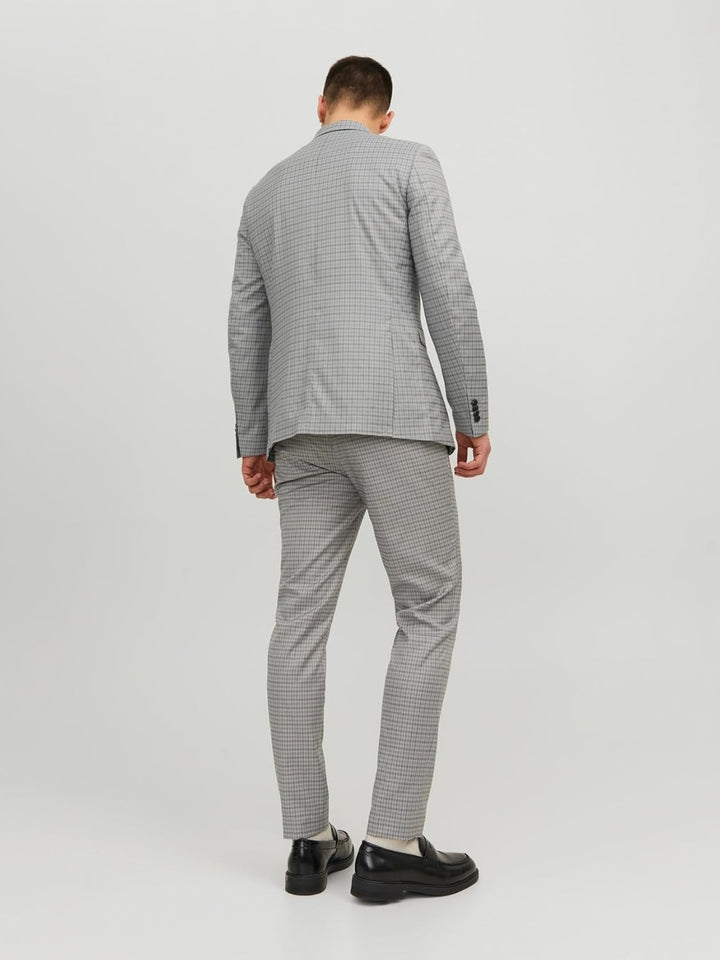 JACK & JONES Herren Jprfranco Check Suit Sn Anzug 54 Light Grey Melange/Checks:super Slim Fit, 54 Li