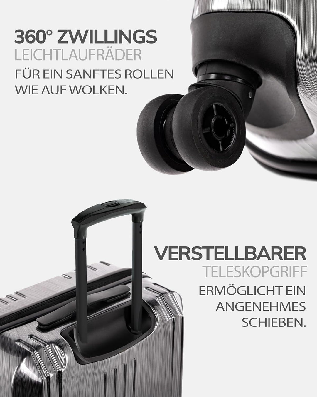 FERGÉ Kofferset Hartschale 3-teilig + TSA Schloss Cannes Trolley-Set - Handgepäck 55 cm, L und XL 3e