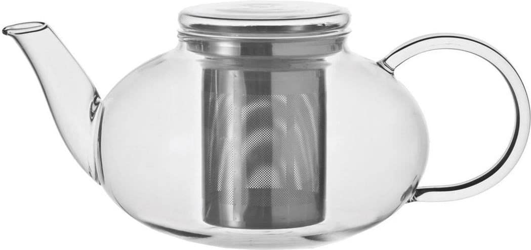 Leonardo Teekanne Moon, 1,2 l, hitzebeständiges Glas, Deckel und Edelstahl-Sieb abnehmbar, handmade,