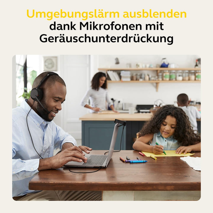 Jabra Evolve2 50 - Kabelgebundenes Mono-Headset mit Jabra Air Comfort - Mikrofone mit aktiver Geräus