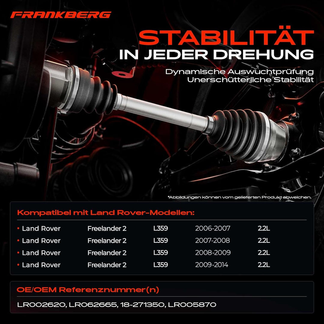 Frankberg Antriebswelle Vorderachse Links Kompatibel mit Freelander 2 FA 2.2L 2006-2014 Freelander 2