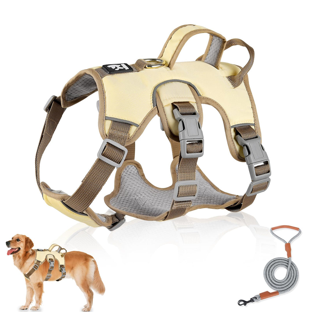 Mehrzweck-Hundegeschirr mit Leine Set, Ausbruchsicheres Anti Zug Hundegeschirr, Anti Zug Geschirr Hu