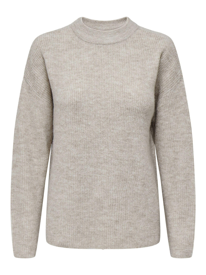 ONLY Female Strickpullover Normal geschnitten Rundhals Tief angesetzte Schulter Pullover L Pumice St