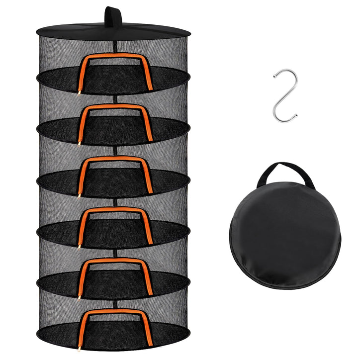 Desy & Feeci Trockennetz Kräuter, 6 lagig Kräutertrockner Hängend mit Haken, Reissverschluss Trocken