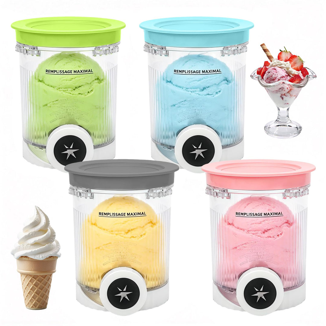 Creami Behälter für Ninja Swirl NC700 NC701, 480ml Eiscremebehälter mit Farbigen Deckeln für Ninja S