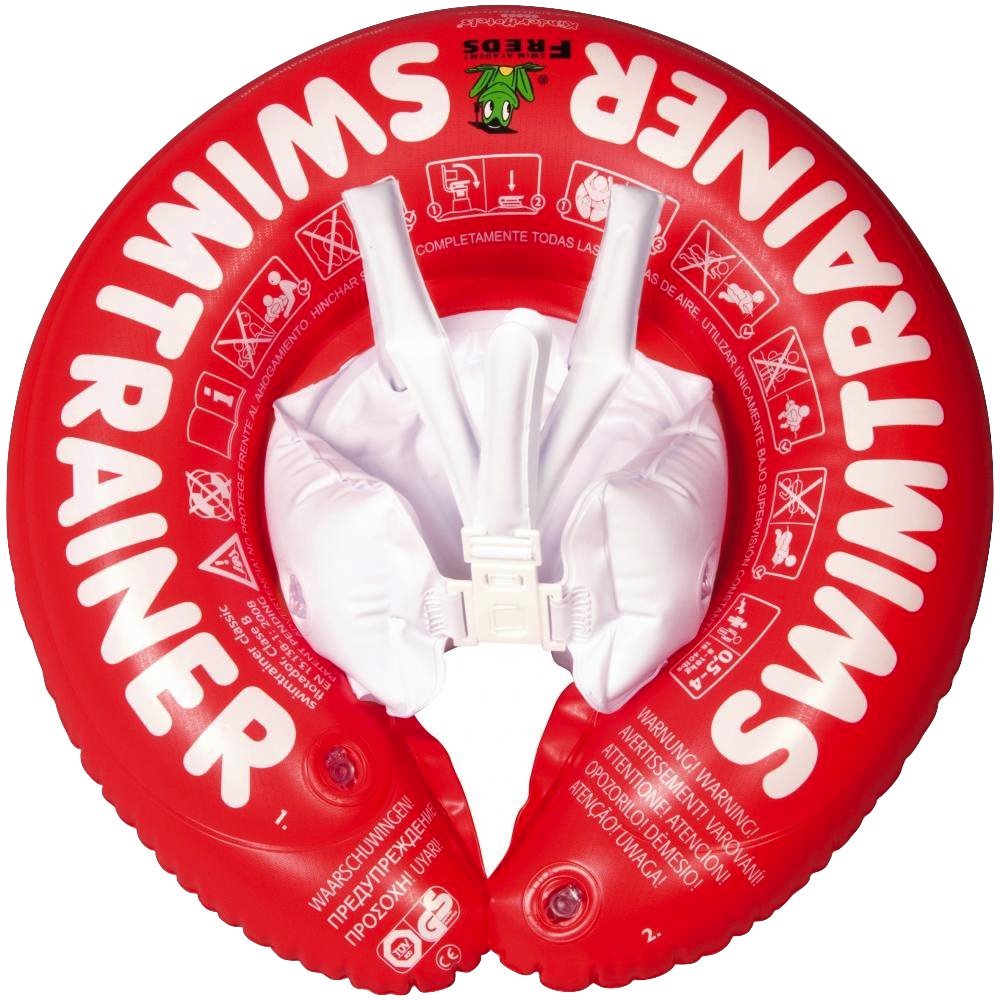 FREDS SWIM ACADEMY SWIMTRAINER Classic Rot - Schwimmtrainer für Kinder von 3 Monaten bis 4 Jahren, a