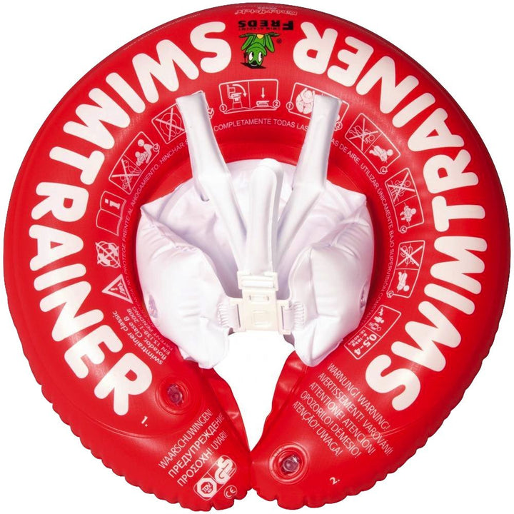FREDS SWIM ACADEMY SWIMTRAINER Classic Rot - Schwimmtrainer für Kinder von 3 Monaten bis 4 Jahren, a