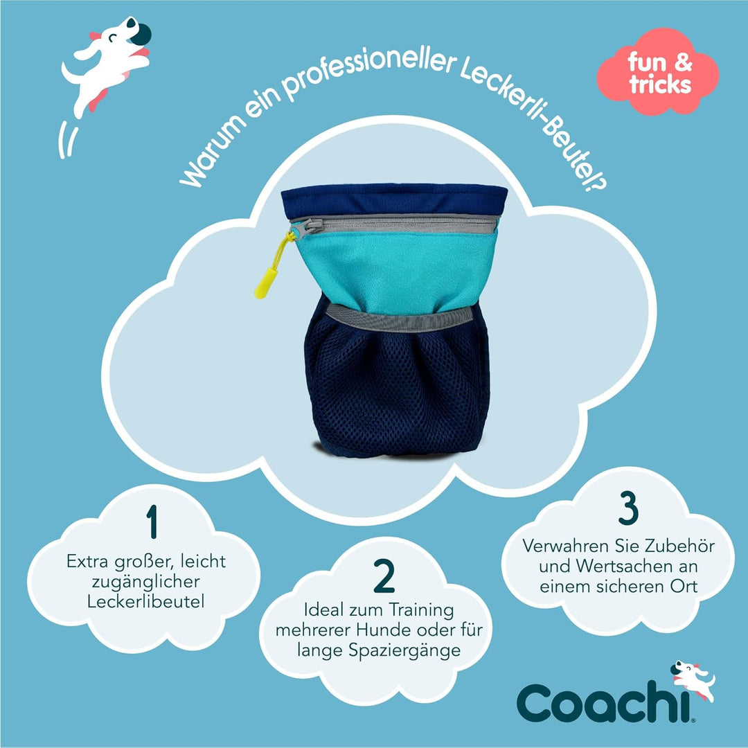 Coachi Pro Train & Treat Bag, Beutel. Ideal für Hundetrainer & Hundeausführer, extra grosser Staurau