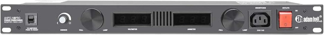 Adam Hall 19" Parts PCL 10 PRO - Power Conditioner mit Volt- und Amperemeter, Display und Rack-Beleu