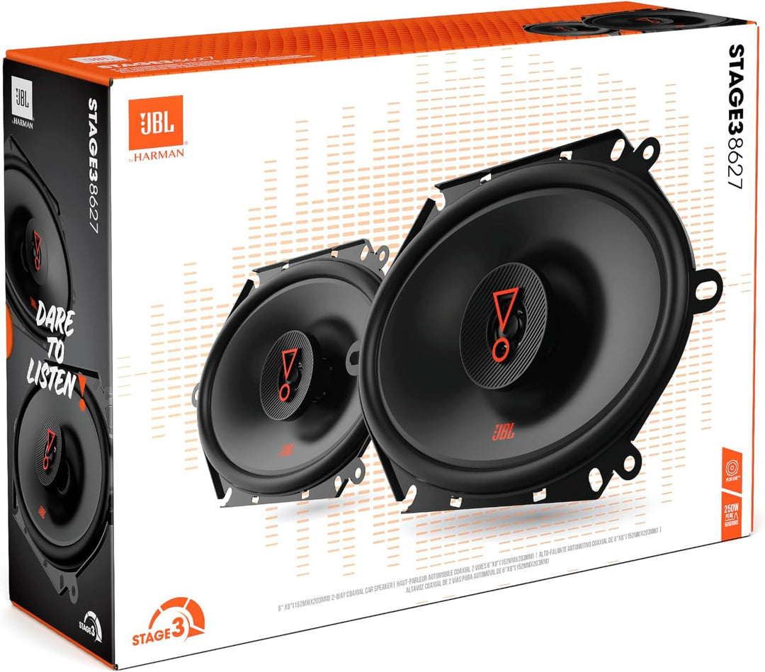 JBL Stage3 8627 2-Wege Auto Lautsprecher Set von Harman Kardon - 250 Watt ovale KFZ Autolautsprecher