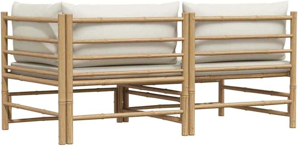 vidaXL Gartenmöbel 2-TLG. mit Kissen Ecksofa Mittelsofa Gartenset Gartensofa Lounge Sofa Garnitur Si