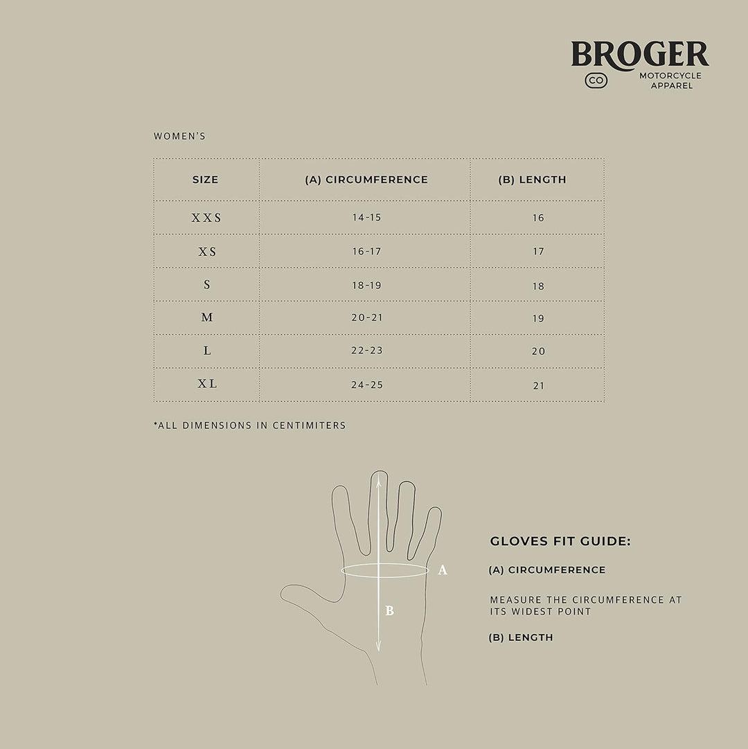 BROGER Florida Lady Leder Motorradhandschuhe für Frauen Dyneema Fibre Knöchelschützer Perforation To