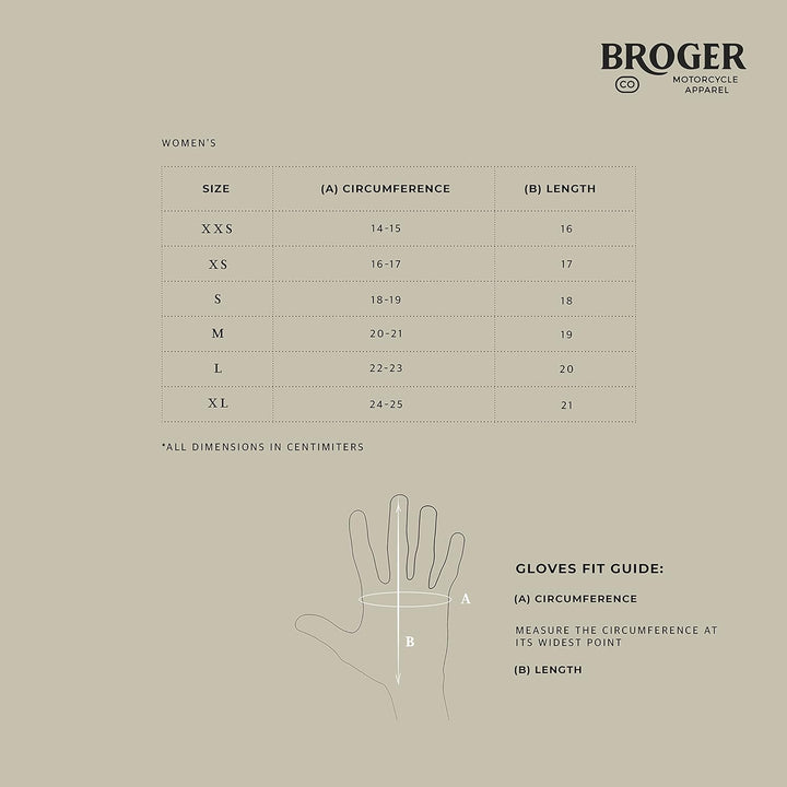 BROGER Florida Lady Leder Motorradhandschuhe für Frauen Dyneema Fibre Knöchelschützer Perforation To