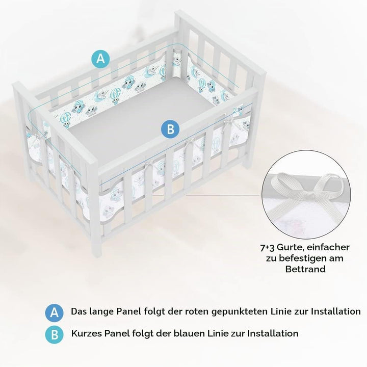 Vicloon Bettumrandung Nestchen, Nestchen für Kinderbetten Kantenschutz Baby Babybett, Atmungsaktive