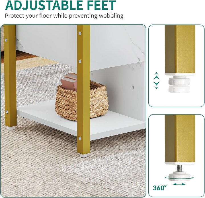 YITAHOME Couchtisch mit Höhenverstellbarer, 4-in-1-Multifunktions-Couchtisch mit Stauraum, Couchtisc