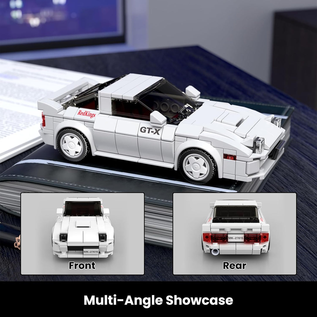Mould King 27015 Technik Sportwagen Bausteinsets mit Acryl Vitrine Modellautos zum Sammeln, Geschenk