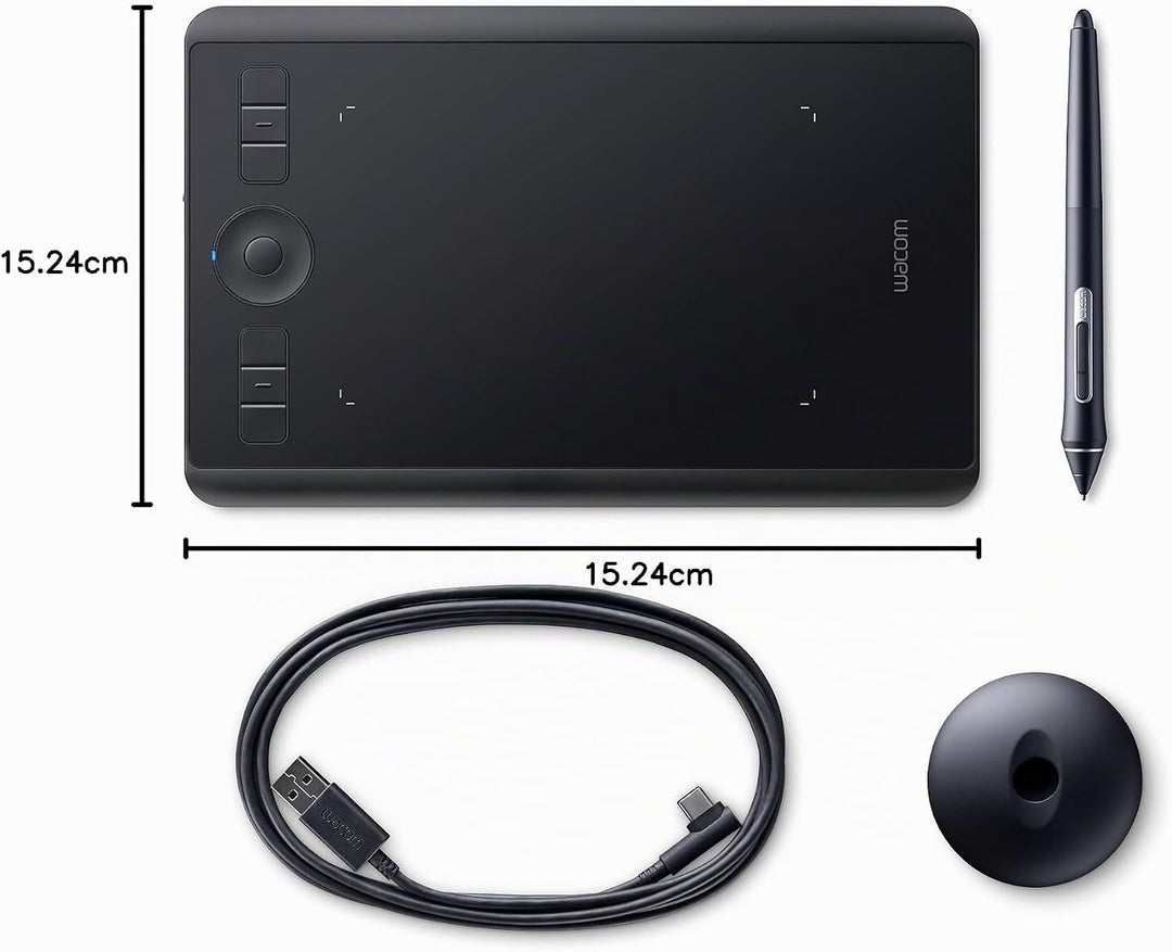 Wacom PTH460K1B Intuos Pro S Grafischer Stift bis zu 8000 Stufen, Grösse S, schwarz, klein Single, S