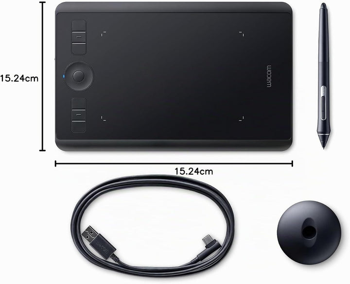 Wacom PTH460K1B Intuos Pro S Grafischer Stift bis zu 8000 Stufen, Grösse S, schwarz, klein Single, S