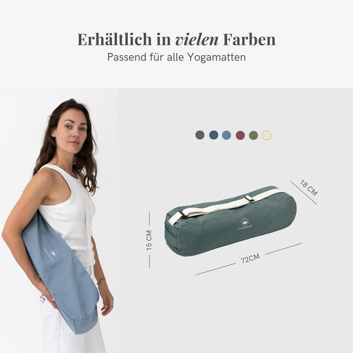 Lotuscrafts® Yogatasche PUNE aus Bio-Baumwolle, Fair &amp; Ökologisch, Ideale Yoga Tasche für Yogamatte