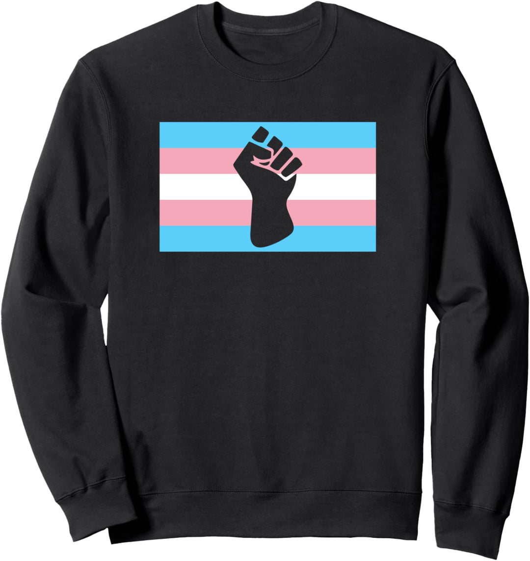 Black Protest Fist Transgender Pride Flag Stuff Trans Sweatshirt