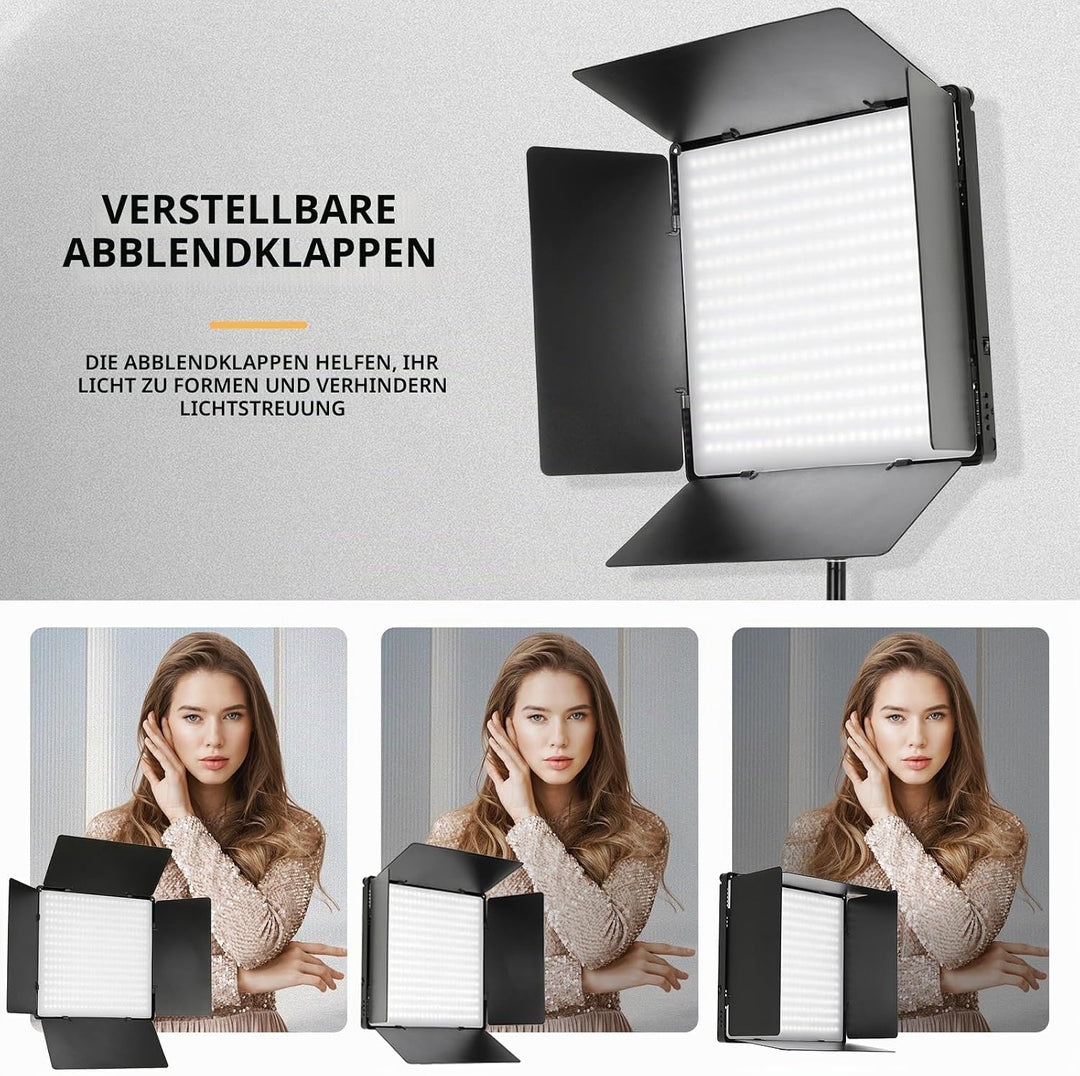 LED Videoleuchte, 2-Pack zweifarbige Studioleuchten, 720 LEDs Video Streaming Licht mit Fernbedienun
