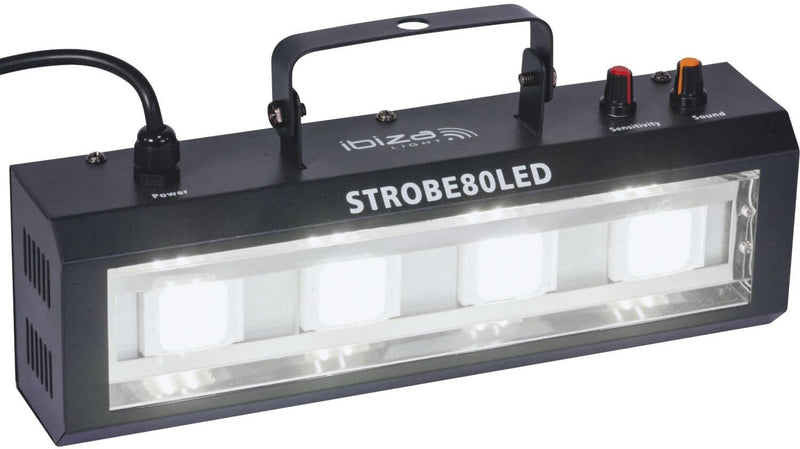 Ibiza - STROBE80LED - 4x20W LED Stroboskoplicht - Schwarz 80LEDs, 80LEDs