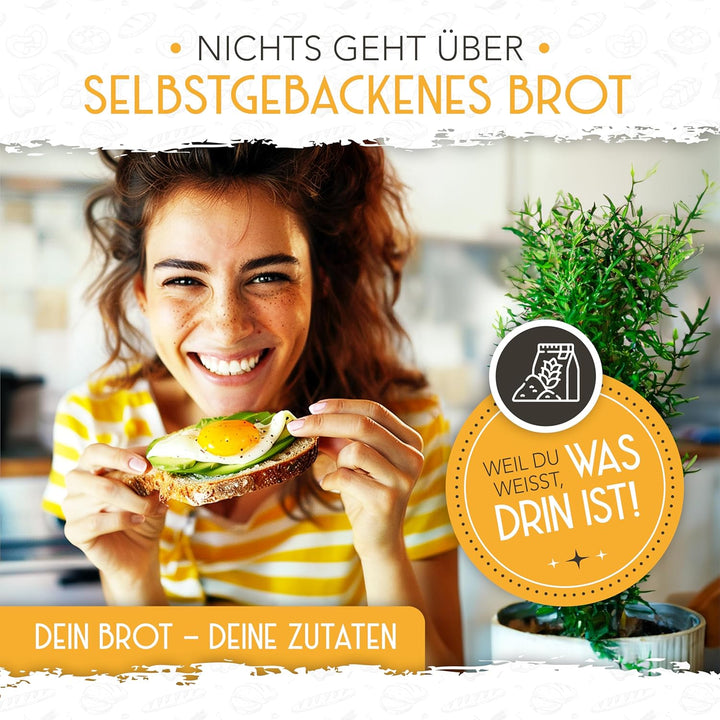 KRUSTENZAUBER Gärkorb zum Brotbacken rund 22cm - Rundes Gärkörbchen aus Rattan mit Gärtuch - Brot Ba