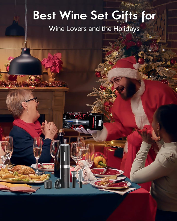 Wiederaufladbarer elektrischer Korkenzieher, elektrischer Weinöffner 6 in 1 Set Mit Folienschneider,