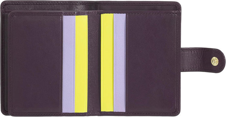 DUDU Damen Geldbörse aus echtes Leder, kleines Leder RFID-Kartenetui mit Reissverschluss, Münzfach,