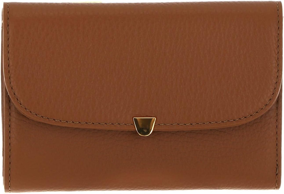 Coccinelle Leder Geldbörse Ida Flap Wallet Nocciola Hellbraun, Nocciola