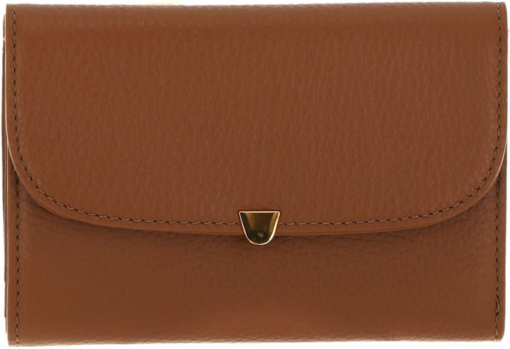 Coccinelle Leder Geldbörse Ida Flap Wallet Nocciola Hellbraun, Nocciola