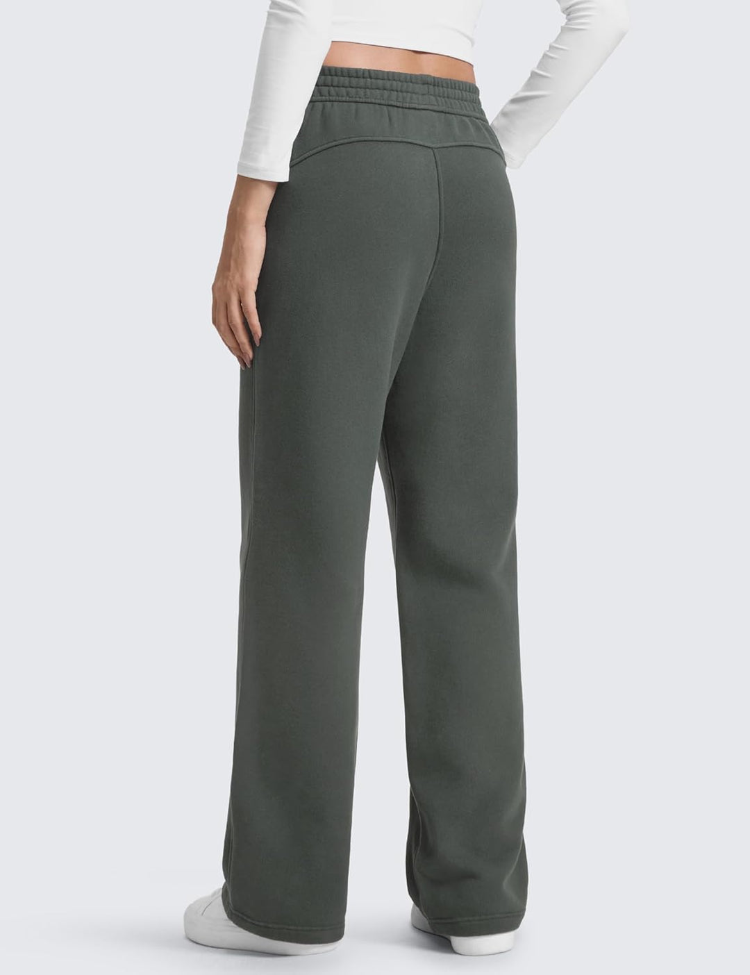 CRZ YOGA Damen Jogginghose Gefütterte Baumwolle Joggers Soft Freizeithose Winter Lounge Hosen mit Ta