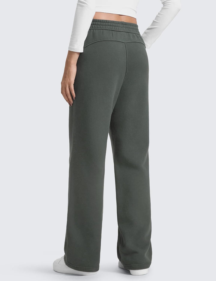 CRZ YOGA Damen Jogginghose Gefütterte Baumwolle Joggers Soft Freizeithose Winter Lounge Hosen mit Ta