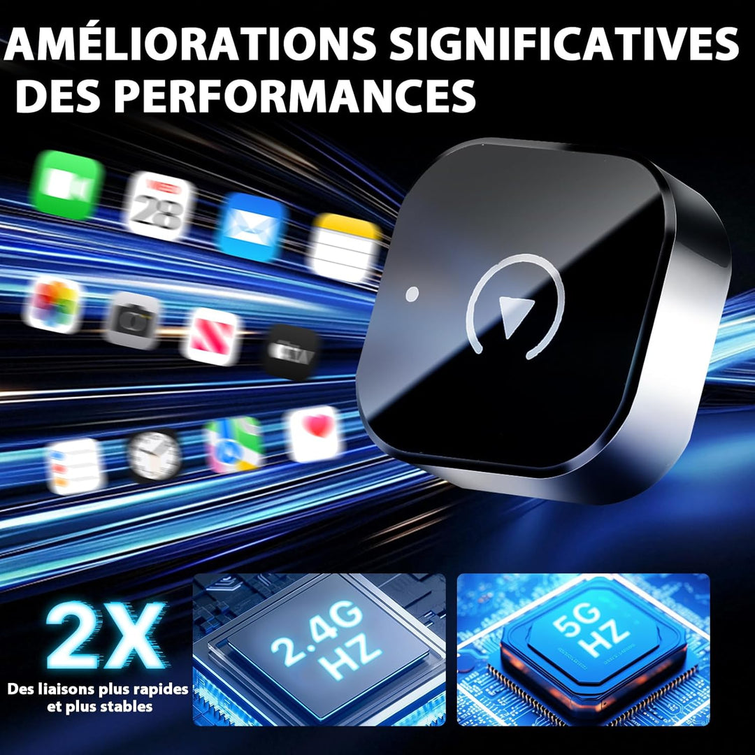 2026 Upgrade 2-in-1 Mini Kabelloser CarPlay Adapter, Plug & Play Kabelloser Android Auto Dongle, Aut