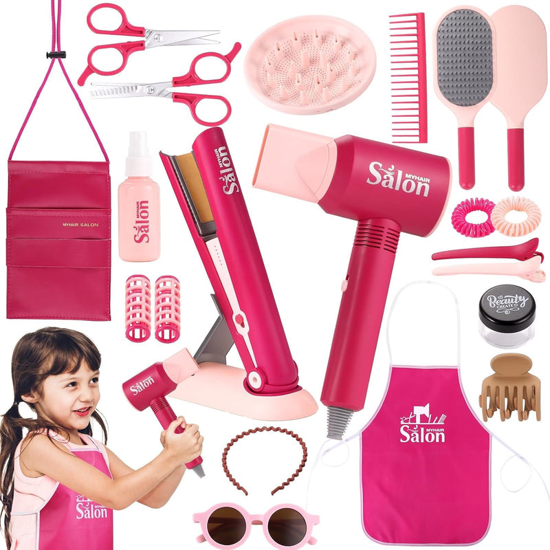 GAGAKU Friseur Set Kinder Frisierkopf Zubehör Frisierset Spielzeug Frisör Beauty Salon Spielset Haar