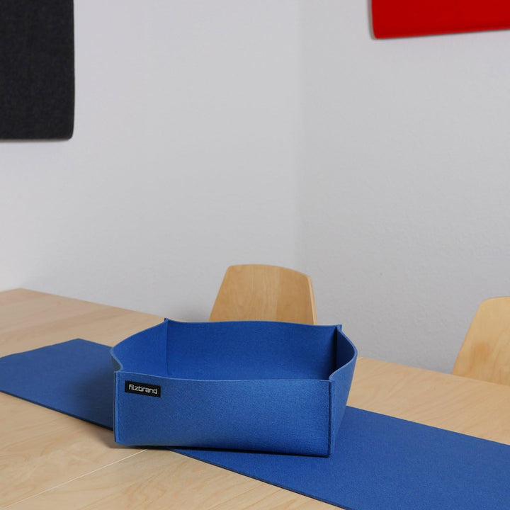 Dekoschale / Korb aus Designfilz von filzbrand, gross, mittelblau, Mittelblau
