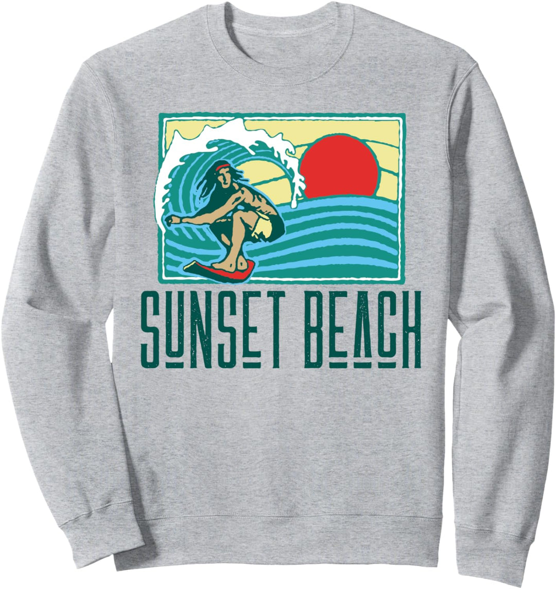 Sunset Beach Hawaii Vintage Surfer & Wave Retro Sweatshirt
