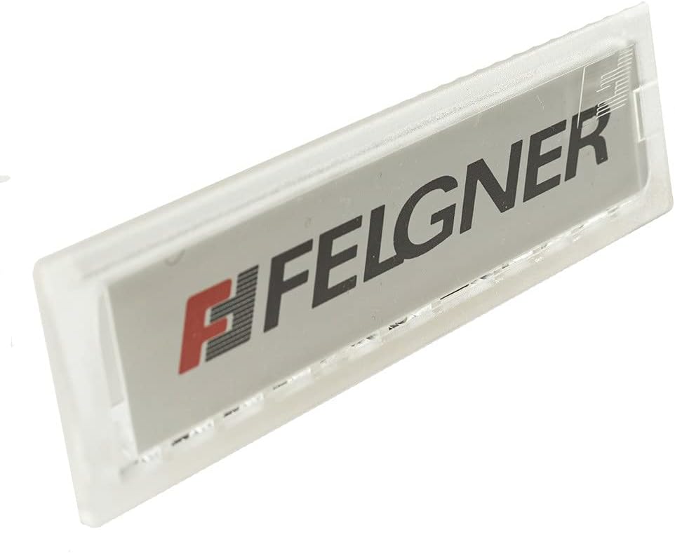 FELGNER Namensschild für JU Briefkästen | Aussenmass 67 x 22 mm | Stanzmass 61 x 18 mm | Sichtfeld a