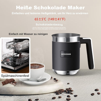 Milchaufschäumer Elektrisch Induktion 5-in-1, Milchschäumer Spülmaschinenfest mit Kakao Funktion für