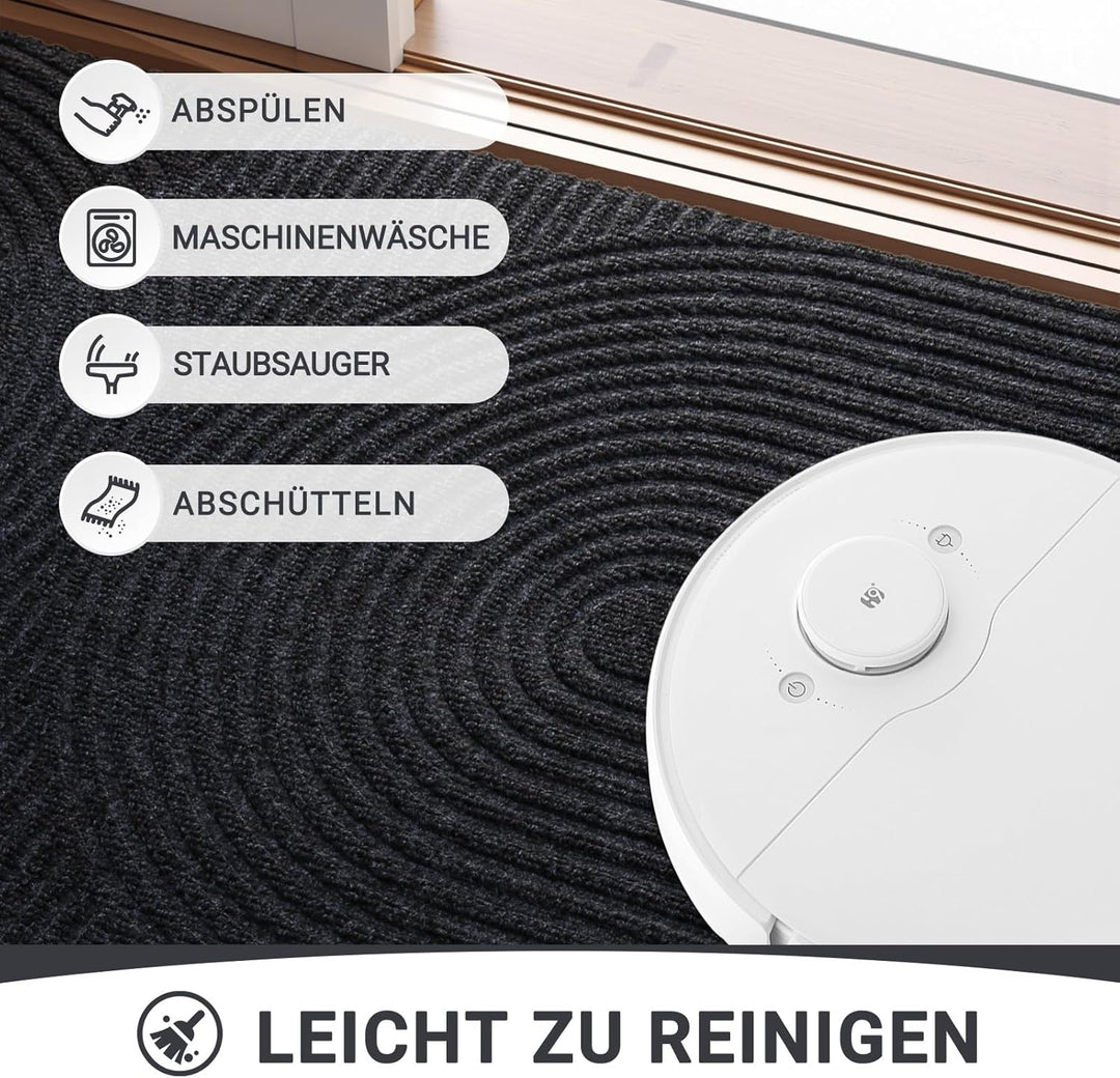 Fussmatte 40x60cm, rutschfeste Maschinenwaschbare Schmutzfangmatte, Teppich Wohnzimmer Innen und Aus