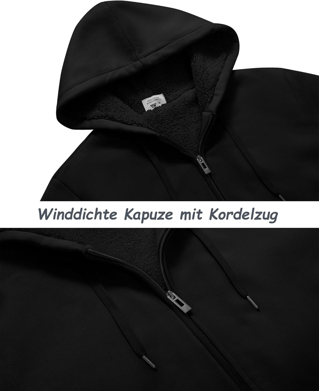 SwissWell Hoodies Herren Gefütterte Sweatjacke mit Kapuze Winter Jacke Reissverschluss Warmer Fleece