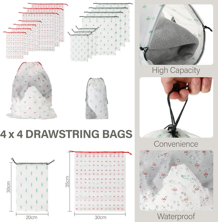 Koffer Organizer Set 17-teilig, Wasserdicht Packing Cubes, Travel Organizer zum Gepäckpacken, mit Pa