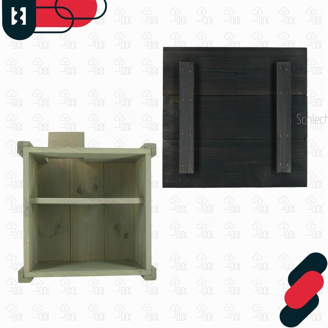KOTARBAU® Igelhaus aus Holz für den Garten 38 x 38 cm Igelhäuschen Meerschweinchen Zubehör Meerschwe